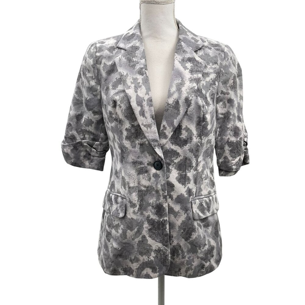 Coldwater Creek Blazer Womens 8 Used Gray Cream Lined - Picture 3 of 15